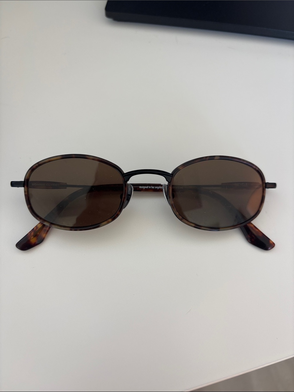 Bonnie Clyde “Bicycle” Tortoiseshell Round Sunglasses with Brown Lenses